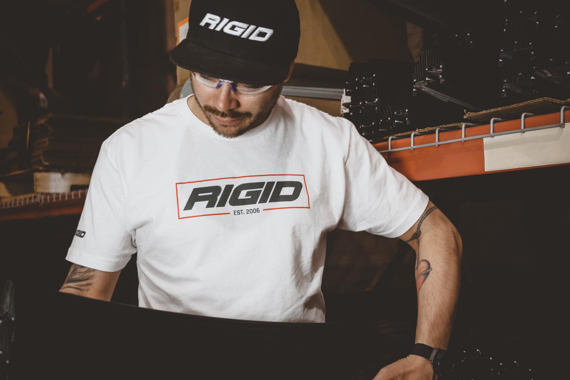 Rigid Industries RIGID T Shirt Established 2006 White