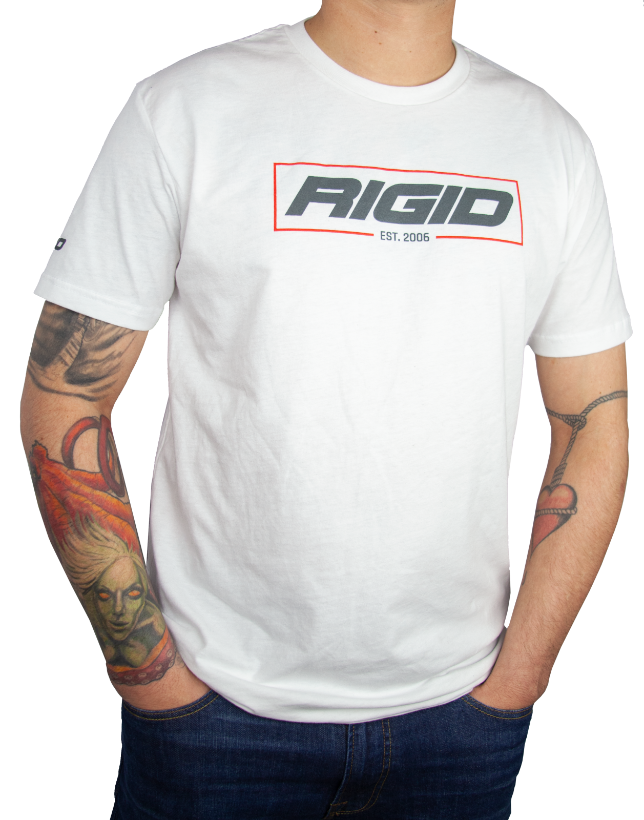 Rigid Industries RIGID T Shirt Established 2006 White