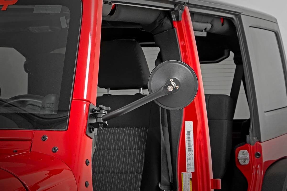 Round Trail Mirror Jeep Wrangler JK/Wrangler Unlimited (2007-2018) Rough Country-4