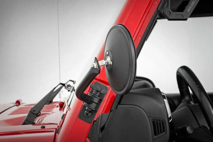 Jeep Classic Round Folding Mirror 07-18 Wrangler JK Rough Country-2