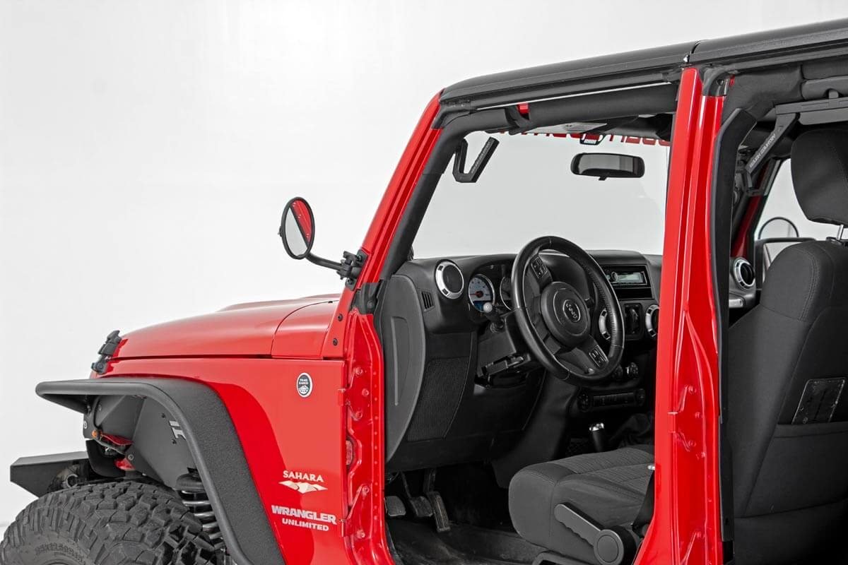 Rough Country Jeep Classic Round Folding Mirror 07-18 Wrangler JK Rough Country