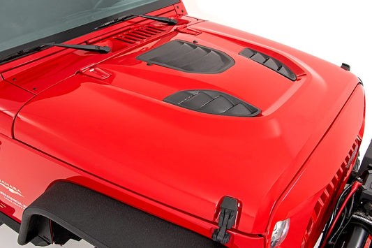 Rough Country Jeep Vented Performance Hood 07-18 Wrangler JK Rough Country