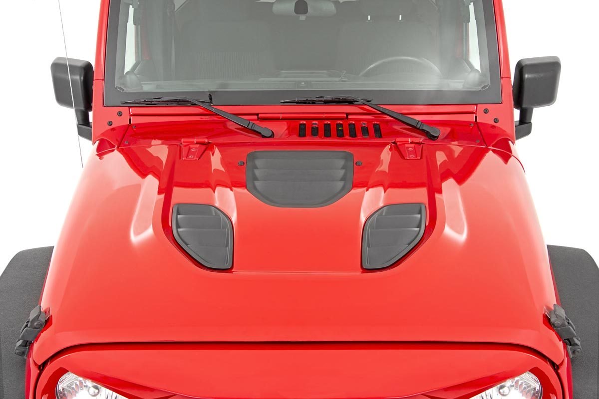 Rough Country Jeep Vented Performance Hood 07-18 Wrangler JK Rough Country