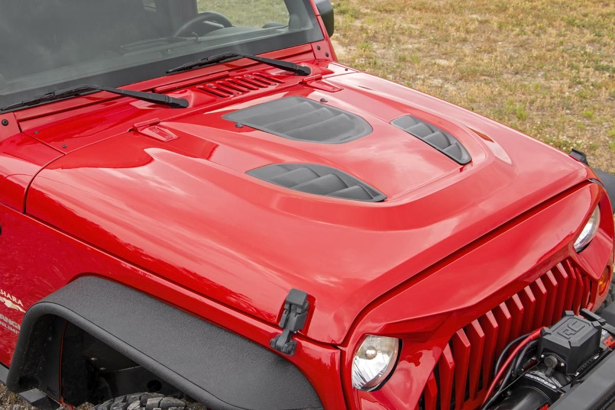 Rough Country Jeep Vented Performance Hood 07-18 Wrangler JK Rough Country