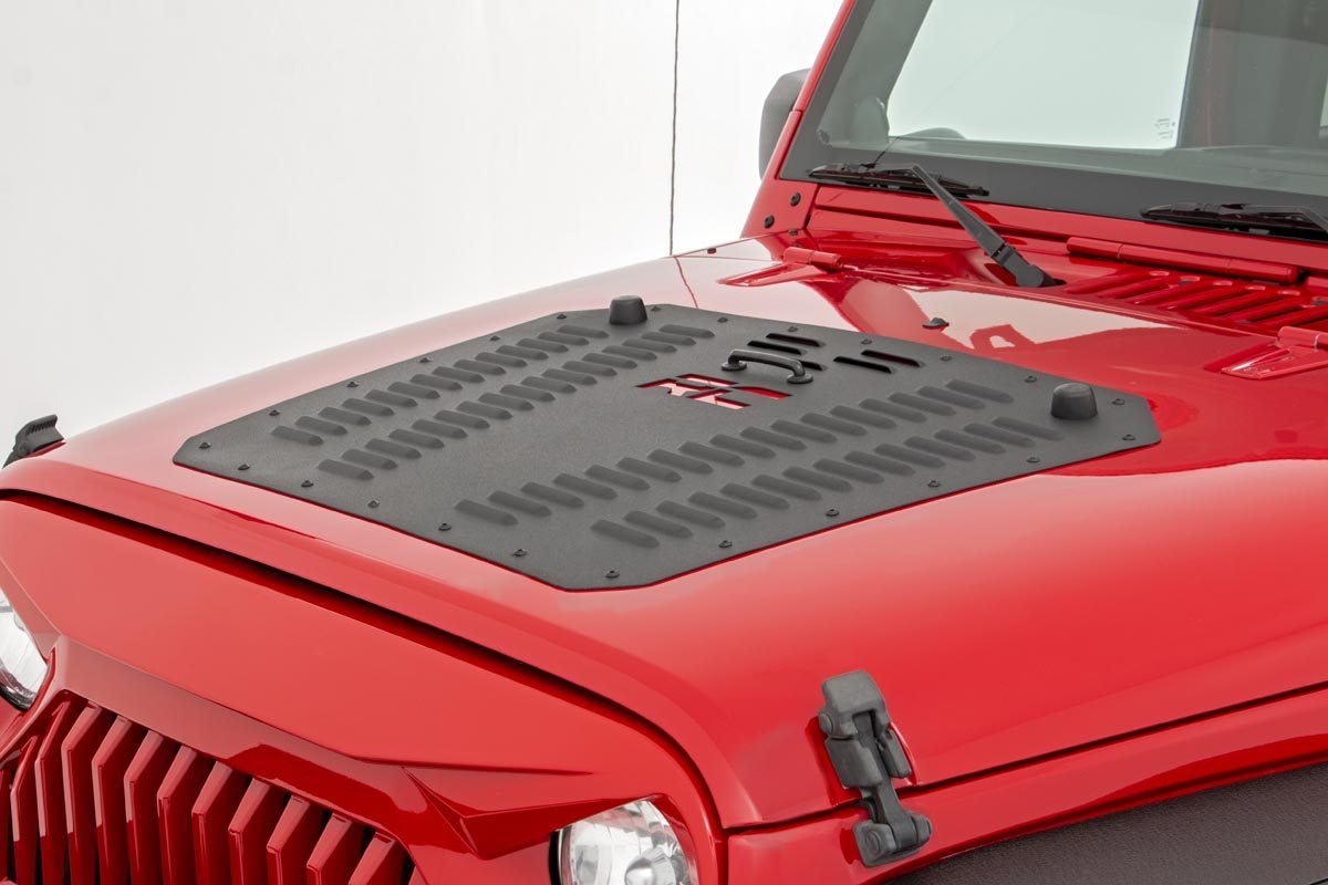 Jeep Powder Coated Hood Louver 07-18 Wrangler JK Rough Country-1