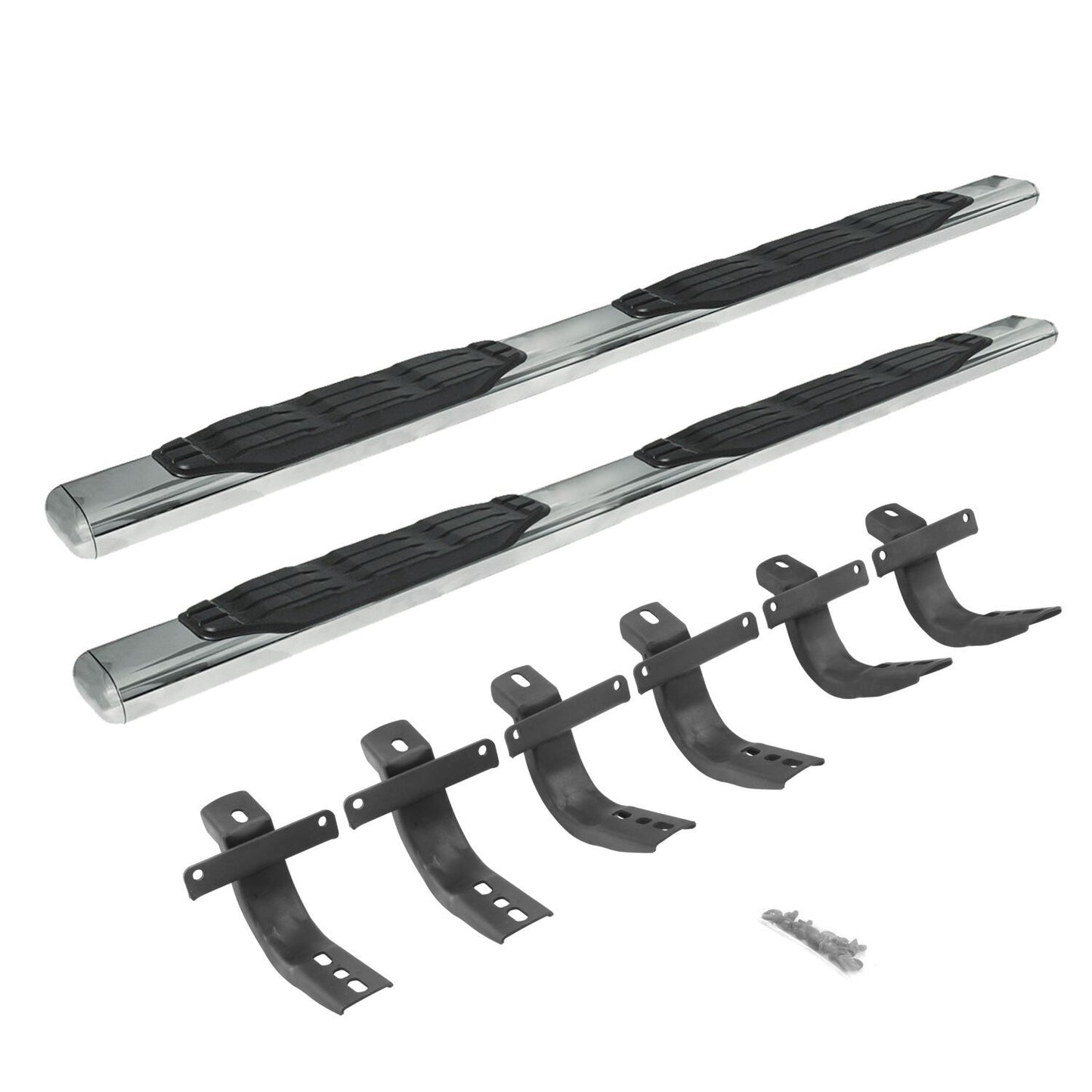 5 Inch 1000 Series Side Steps with Mounting Brackets Kit Polished Stainless Steel 2021-2025 Ford Bronco Go Rhino