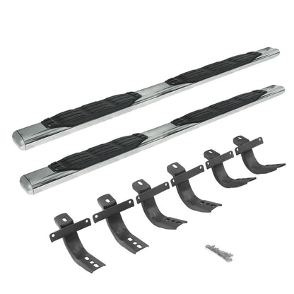 5 Inch 1000 Series Side Steps with Mounting Brackets Kit Polished Stainless Steel 2021-2025 Ford Bronco Go Rhino