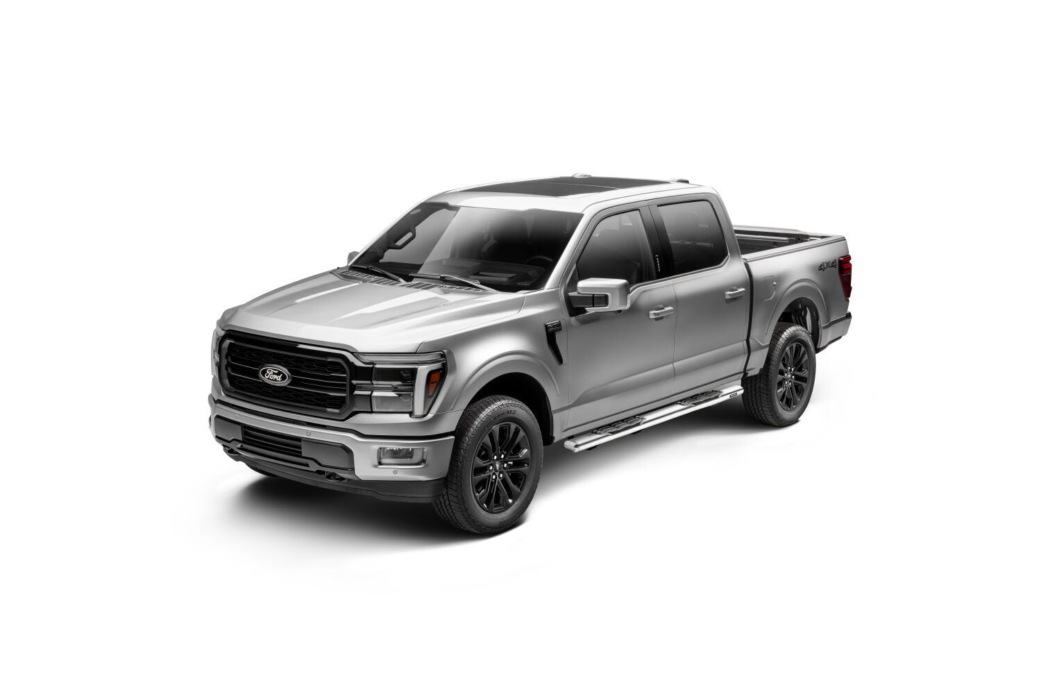 5 Inch 1000 Series Side Steps with Mounting Brackets Kit Polished Stainless Steel 2015-2026 Ford F-150/ F-250/F-350 Go Rhino-4