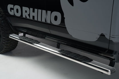 5 Inch 1000 Series Side Steps with Mounting Brackets Kit Polished Stainless Steel 2015-2018 Ram 1500 Go Rhino-2
