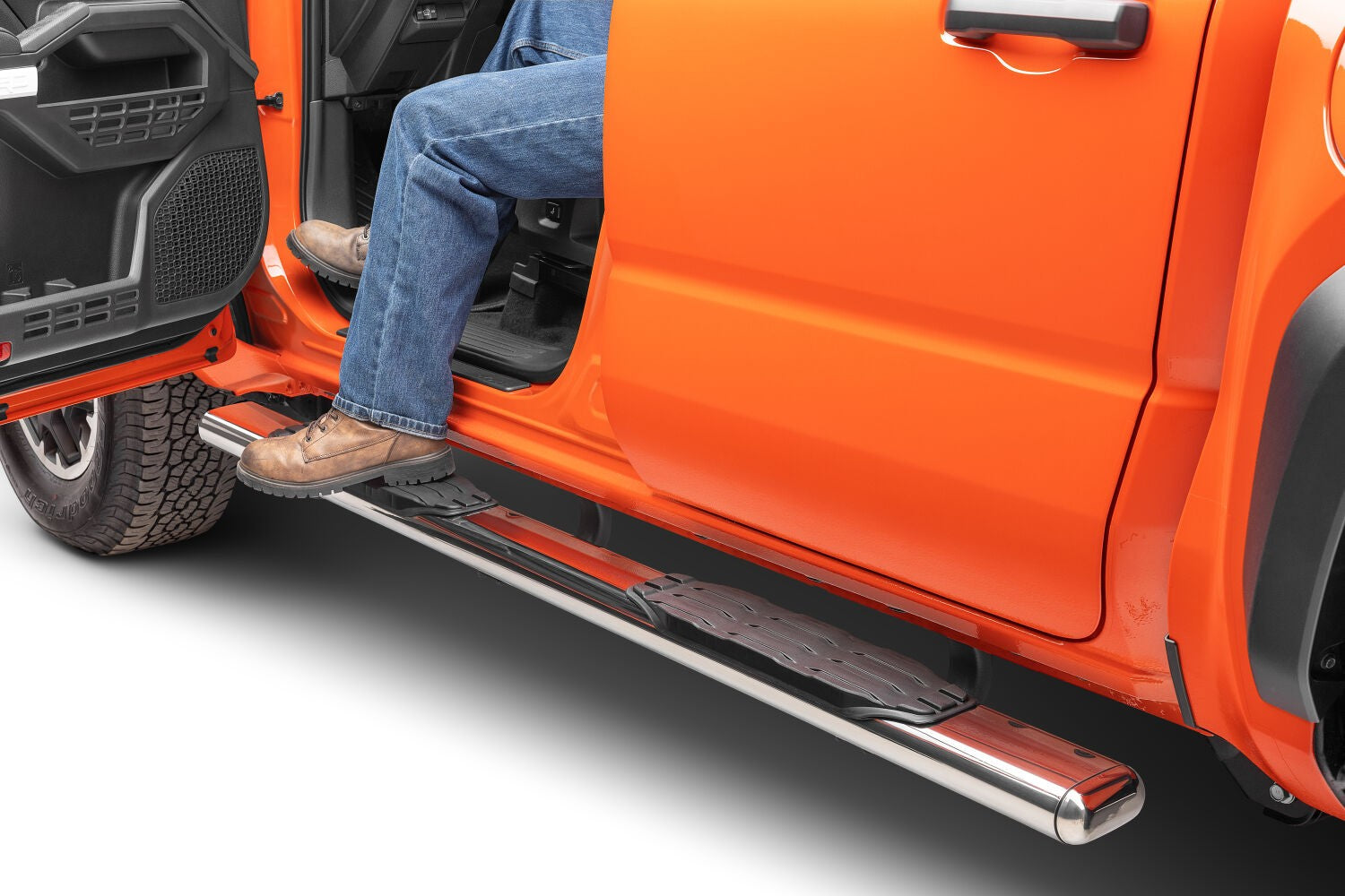 5 Inch 1000 Series Side Steps with Mounting Brackets Kit Polished Stainless Steel 2024-2026 Toyota Tacoma Go Rhino-5