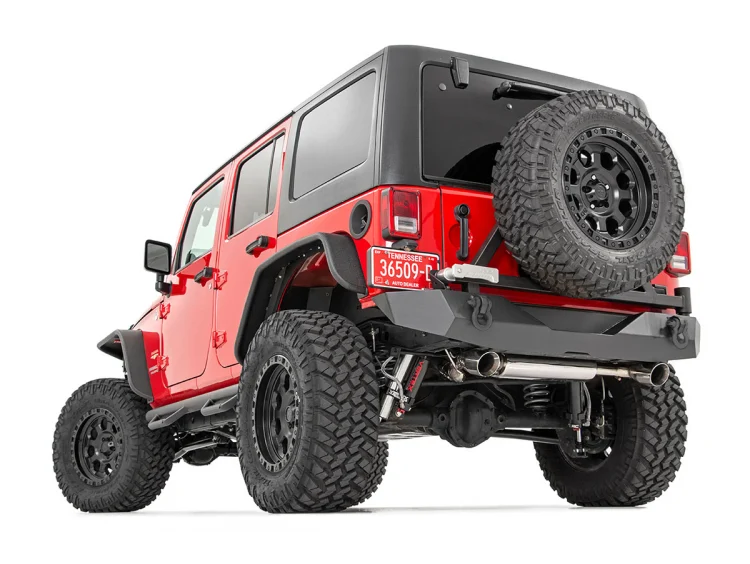 Rough Country Jeep Rock Crawler Rear HD Bumper w/Tire Carrier 07-18 Wrangler JK Rough Country