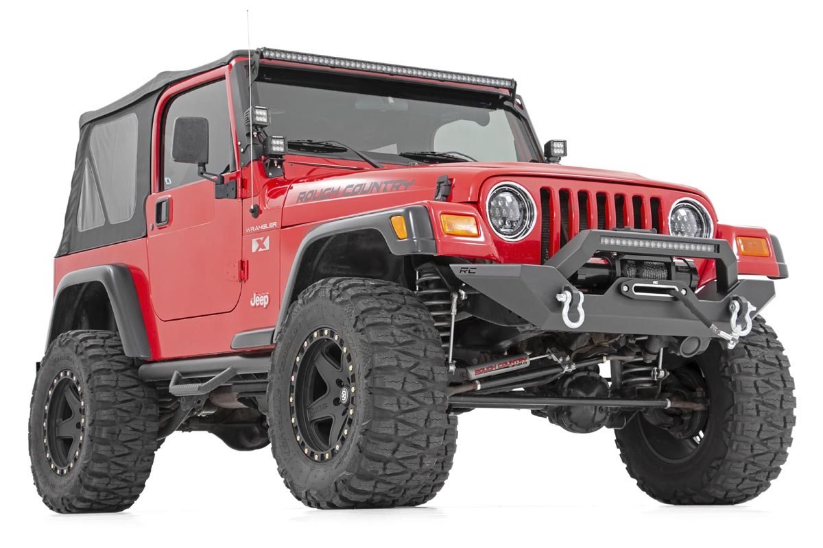 Rough Country Jeep Full Width Front LED Winch Bumper 87-06 Wrangler YJ/TJ Rough Country