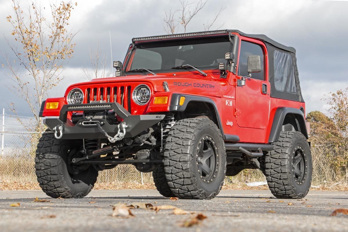 Rough Country Jeep Full Width Front LED Winch Bumper 87-06 Wrangler YJ/TJ Rough Country