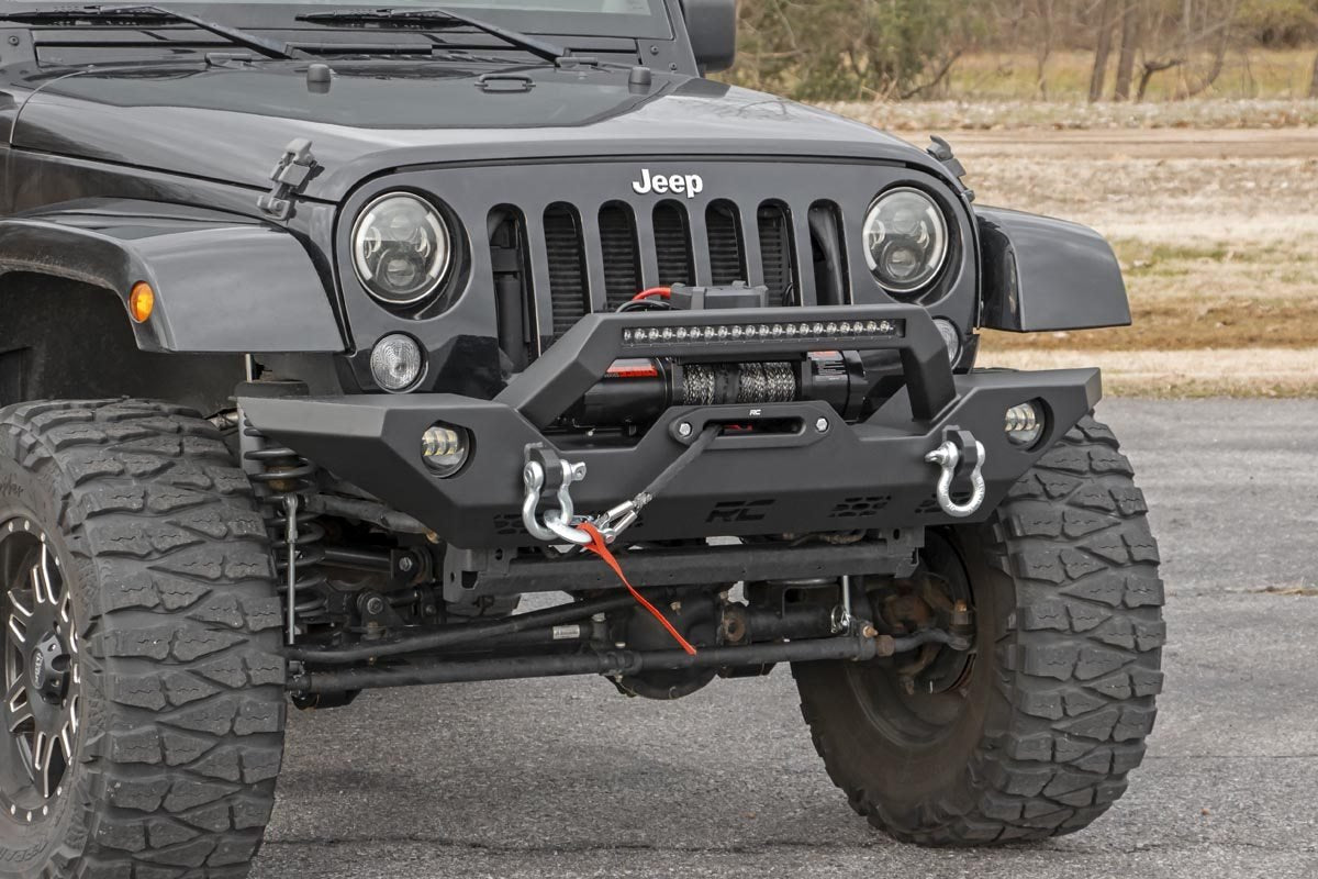 Rough Country Jeep Full Width Front LED Winch Bumper JK, JL, Gladiator JT Rough Country