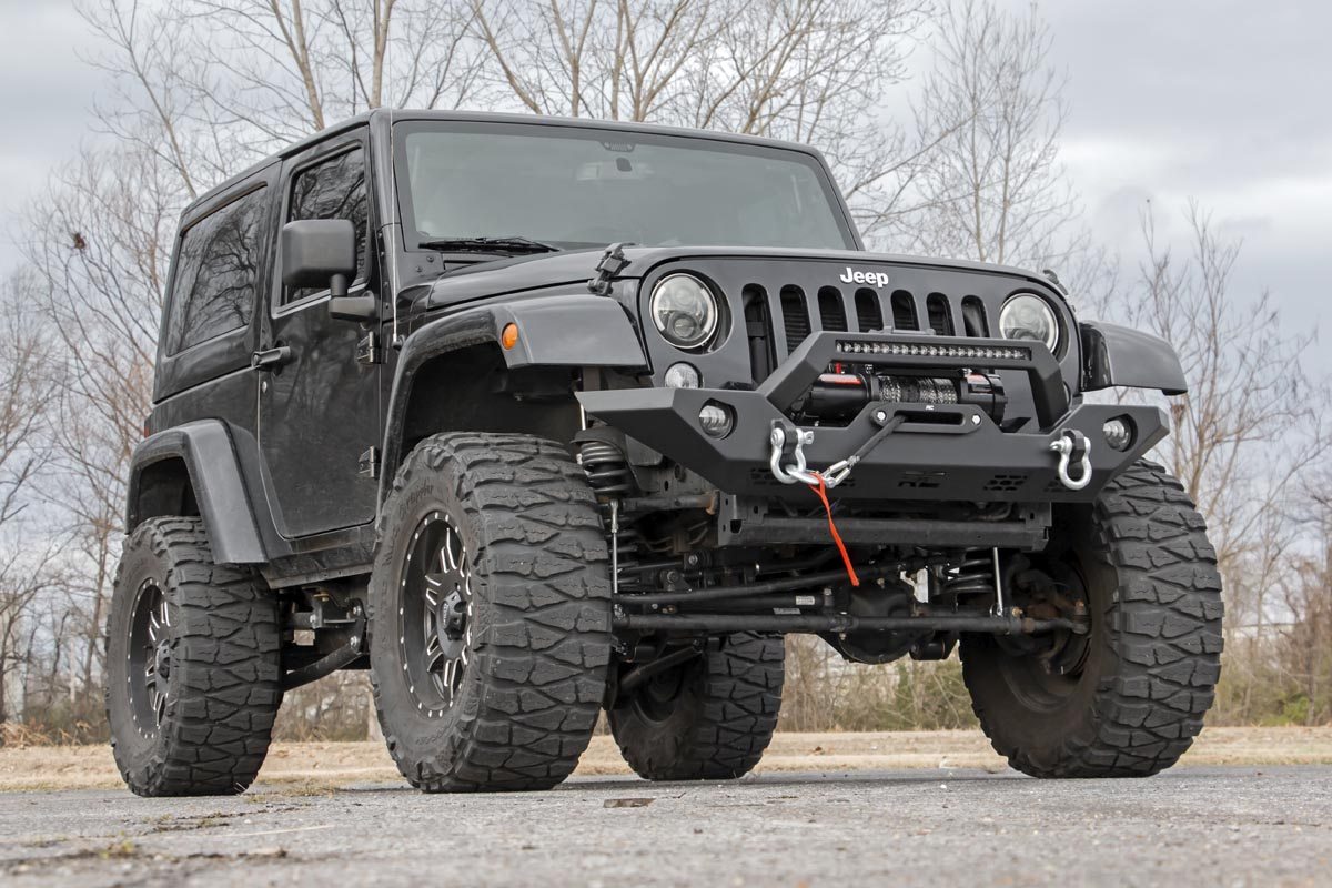 Rough Country Jeep Full Width Front LED Winch Bumper JK, JL, Gladiator JT Rough Country