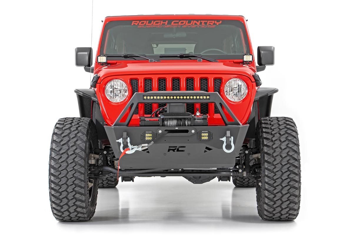 Rough Country Jeep Stubby Front Trail Bumper 18-20 Wrangler JL and 20-Present Gladiator JT Rough Country