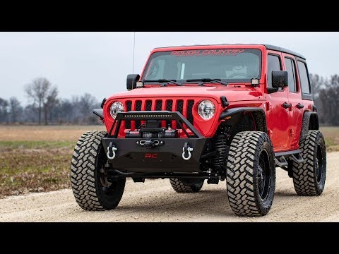 Rough Country Jeep Stubby Front Trail Bumper 18-20 Wrangler JL and 20-Present Gladiator JT Rough Country