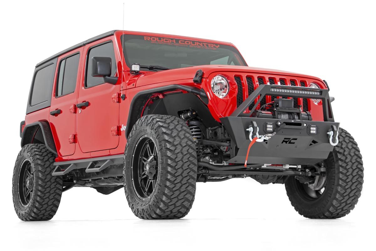 Rough Country Jeep Stubby Front Trail Bumper 18-20 Wrangler JL and 20-Present Gladiator JT Rough Country