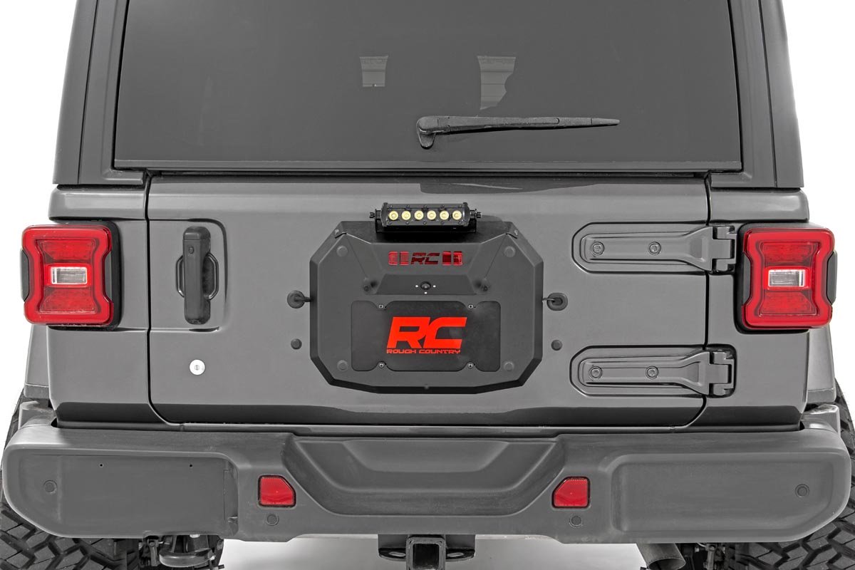 Jeep Spare Tire Delete Kit w/8 Inch Chrome Series LED 18-20 Wrangler JL Rough Country-1