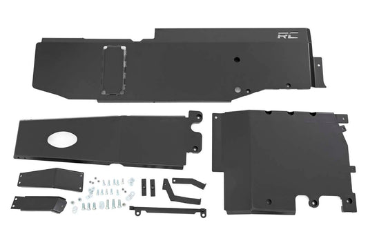 Rough Country Jeep Engine + Transfer Case + Gas Tank Skid Plate System 18-20 JL Unlimited 3.6L Rough Country