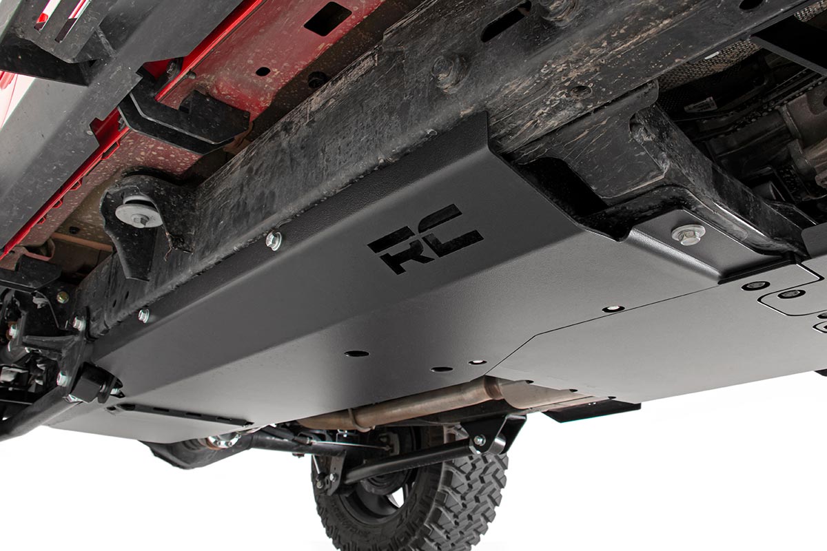 Skid Plate Combo 3.6L Engine T-Case Gas Jeep Wrangler Unlimited (18-19) Rough Country-1
