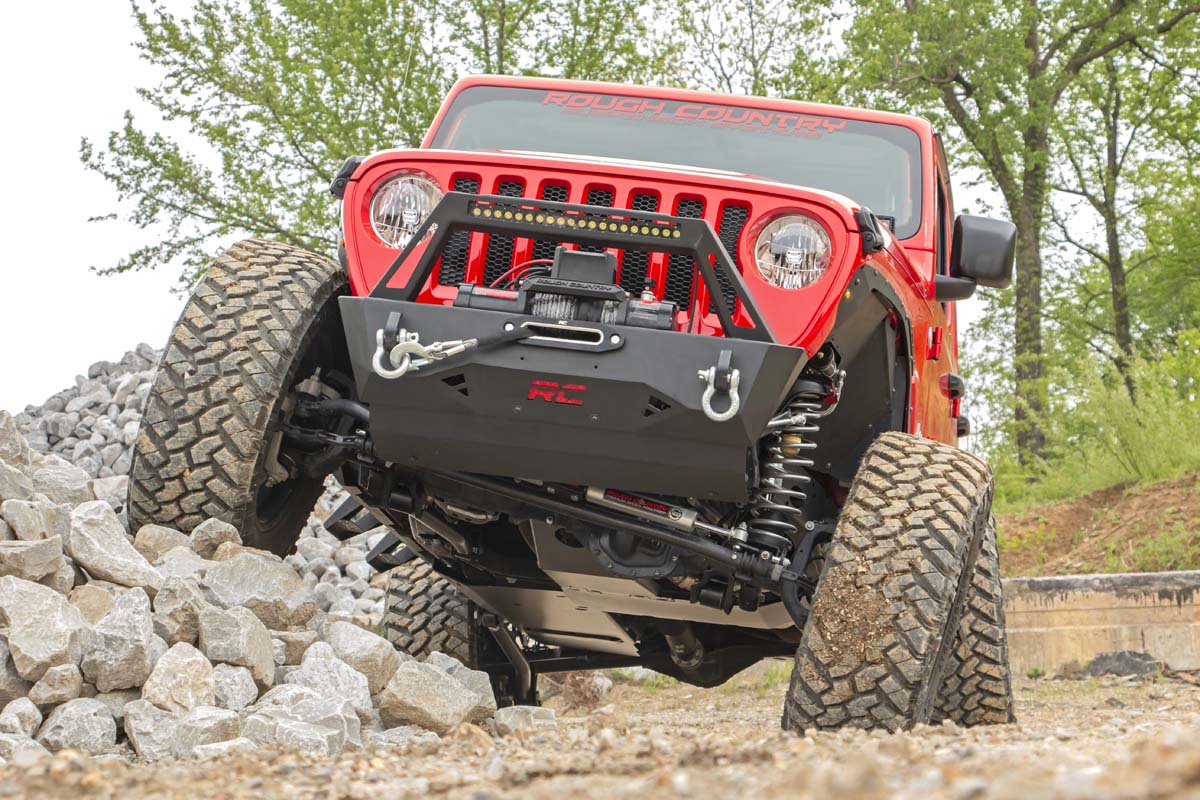 Skid Plate Combo 3.6L Engine T-Case Gas Jeep Wrangler Unlimited (18-19) Rough Country-2