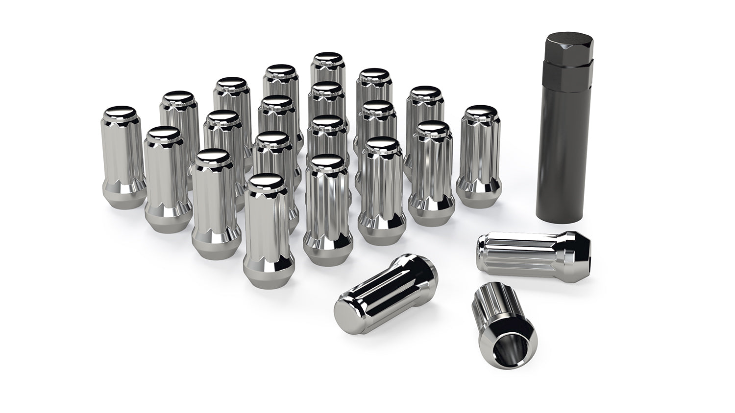 Spline Drive Lug Nut Kit M14-1.5 Chrome 23 pcs TeraFlex
