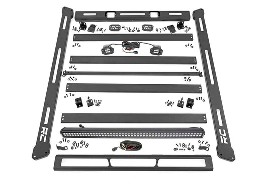 Rough Country Jeep Roof Rack System w/Black-Series LED Lights 07-18 Wrangler JK Rough Country