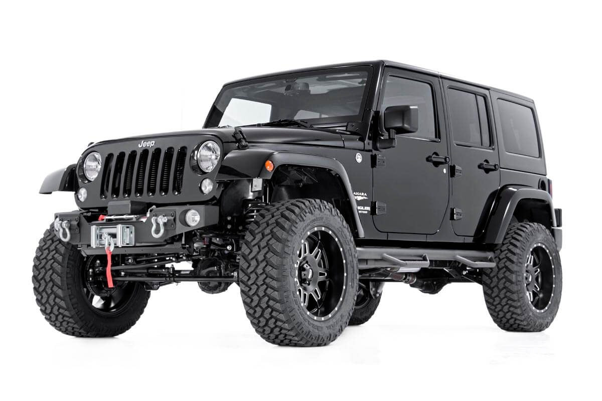 Jeep Hybrid Stubby Winch Bumper w/Fog Mounts 07-18 Wrangler JK Rough Country-2