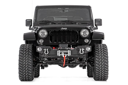 Jeep Hybrid Stubby Winch Bumper w/Fog Mounts 07-18 Wrangler JK Rough Country-3