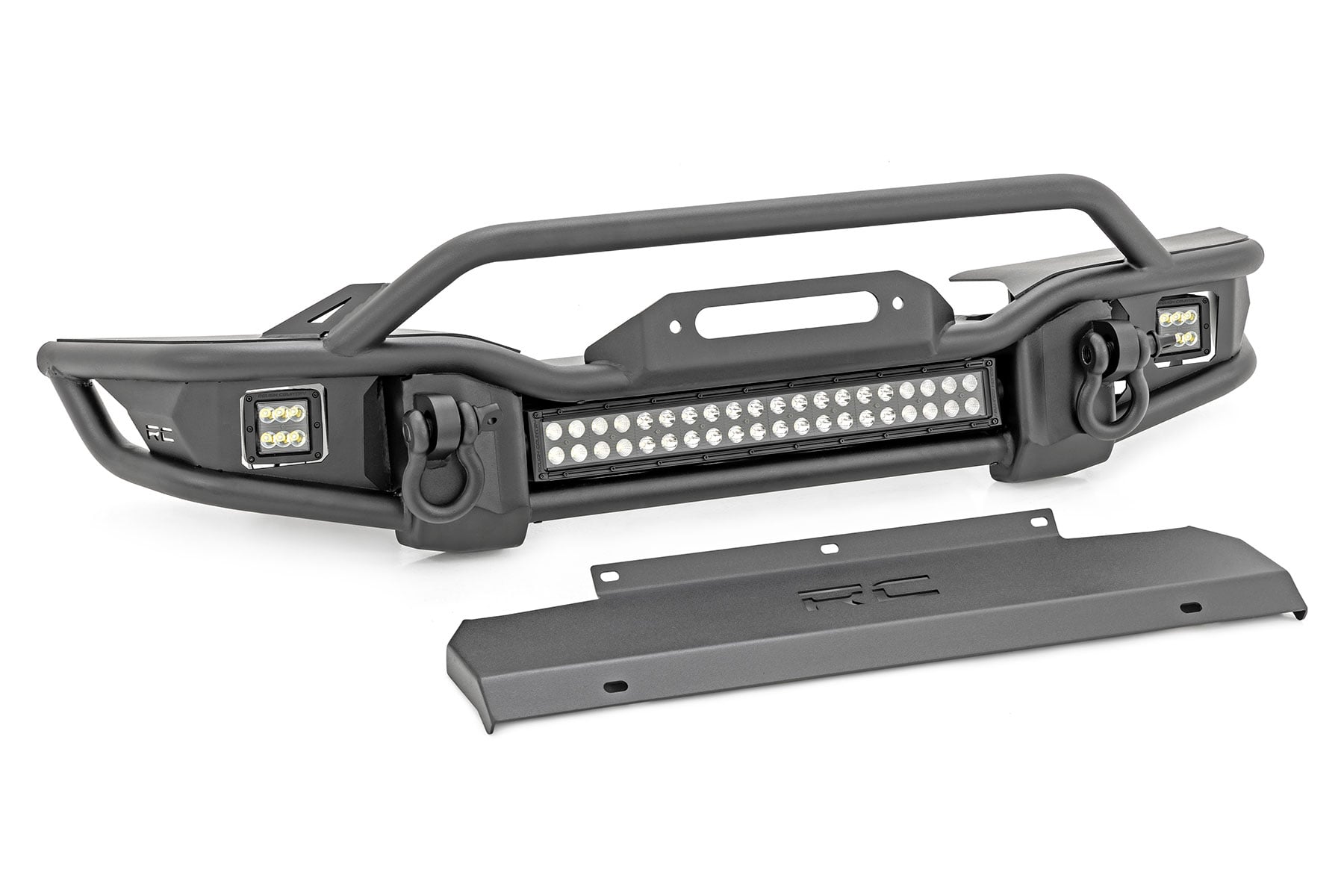Front Winch Bumper Tubular Skid Plate Jeep Gladiator JT/Wrangler JK & JL/Wrangler Unlimited Rough Country-1