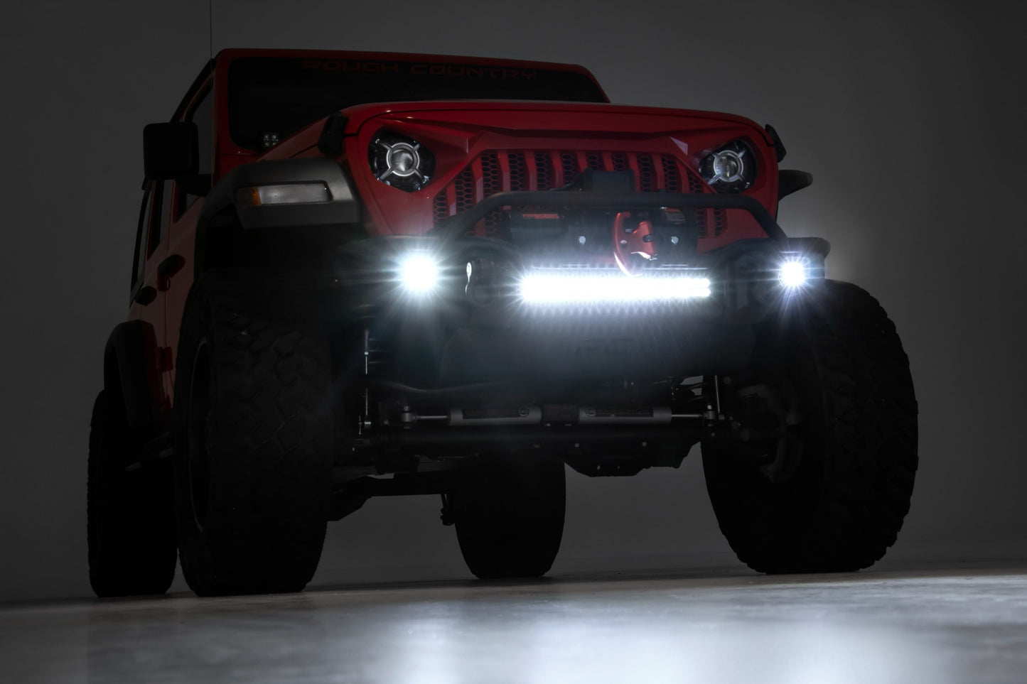Front Winch Bumper Tubular Skid Plate Jeep Gladiator JT/Wrangler JK & JL/Wrangler Unlimited Rough Country-3