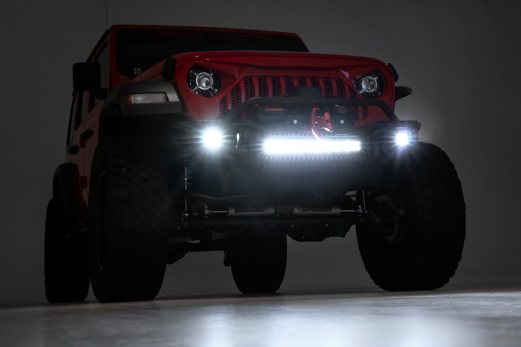 Front Winch Bumper Tubular Skid Plate Jeep Gladiator JT/Wrangler JK & JL/Wrangler Unlimited Rough Country-3