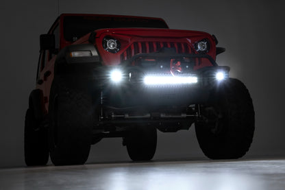Front Winch Bumper Tubular Skid Plate Jeep Gladiator JT/Wrangler JK & JL/Wrangler Unlimited Rough Country-3