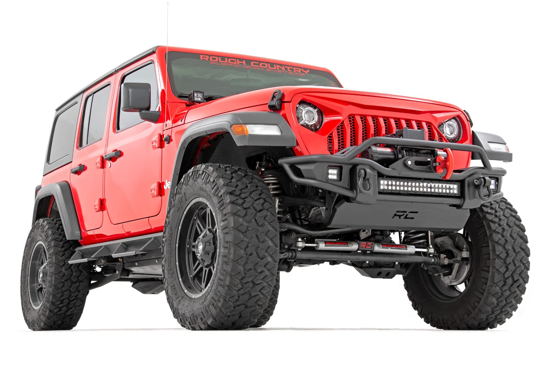 Front Winch Bumper Tubular Skid Plate Jeep Gladiator JT/Wrangler JK & JL/Wrangler Unlimited Rough Country-4