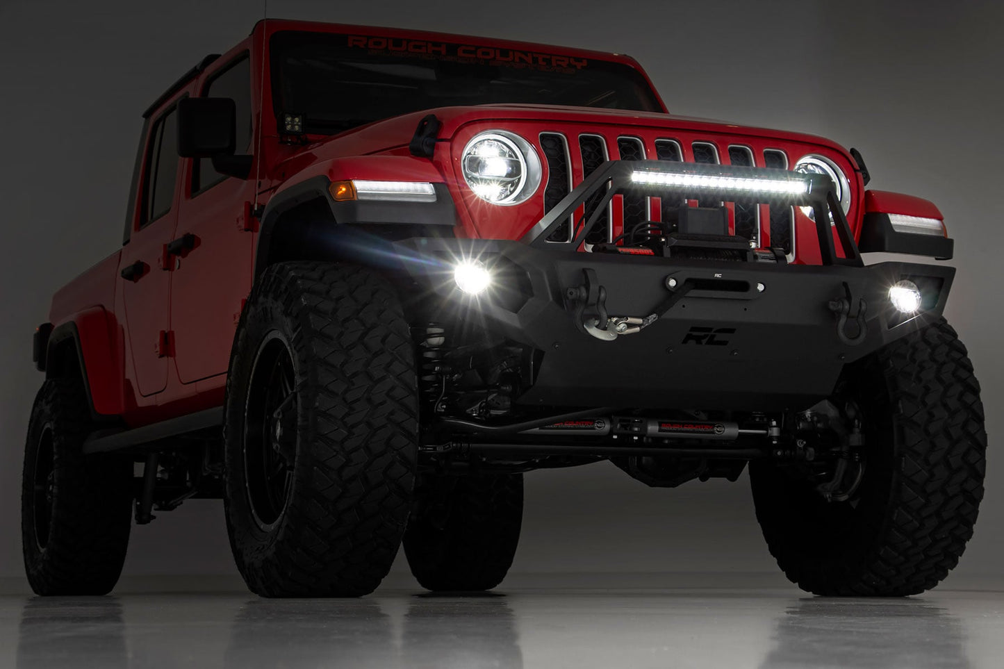 Front Winch Bumper 9500S Jeep Gladiator JT/Wrangler JK & JL/Wrangler Unlimited 4WD Rough Country-3