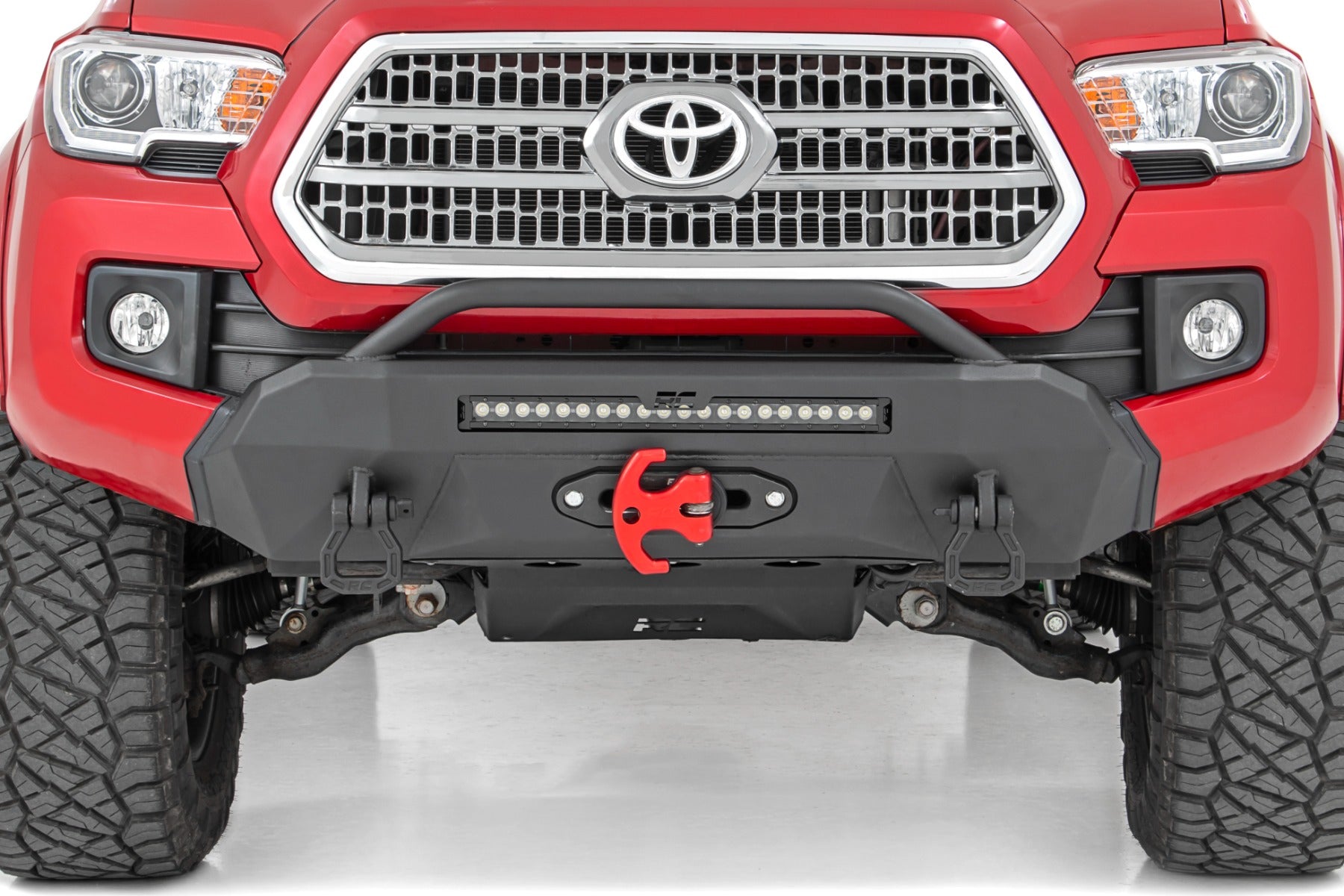 Rough Country Front Bumper Hybrid 9500-Lb Pro Series Winch Synthetic Rope 16-22 Toyota Tacoma Rough Country