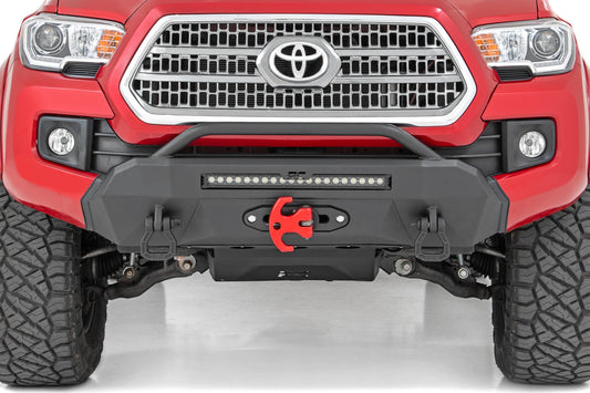 Front Bumper Hybrid 12000-Lb Pro Series Winch Synthetic Rope Toyota Tacoma (16-23) Rough Country-1