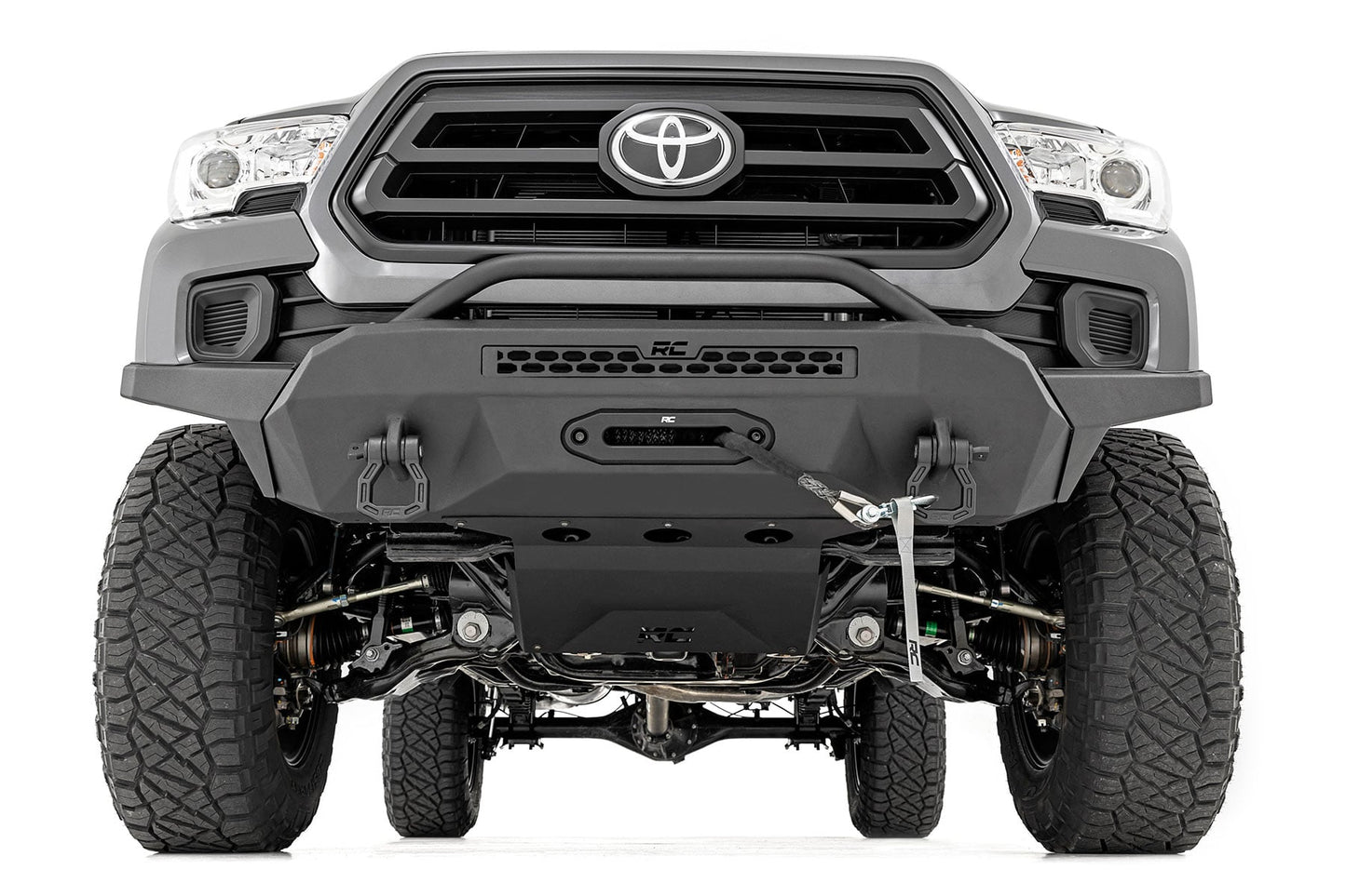 Front Bumper High Clearance 12000-Lb Pro Series Winch Synthetic Rope Toyota Tacoma 4WD (16-23) Rough Country-1
