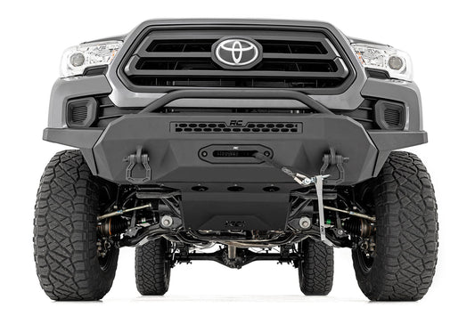Front Bumper High Clearance 12000-Lb Pro Series Winch Synthetic Rope Toyota Tacoma 4WD (16-23) Rough Country-1