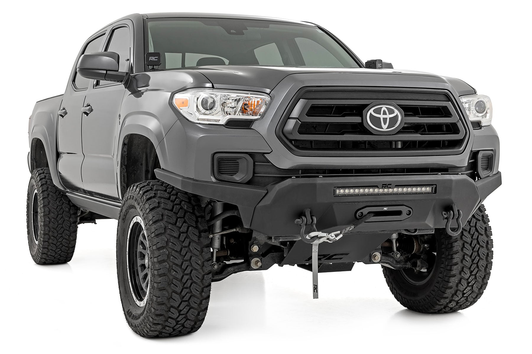 Front Bumper High Clearance 12000-Lb Pro Series Winch Synthetic Rope Toyota Tacoma 4WD (16-23) Rough Country-3