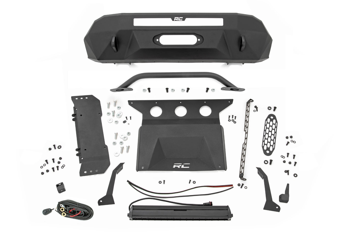 Front Bumper Hybrid 20 Inch Black LED Toyota Tacoma 2WD/4WD (2016-2023) Rough Country-3