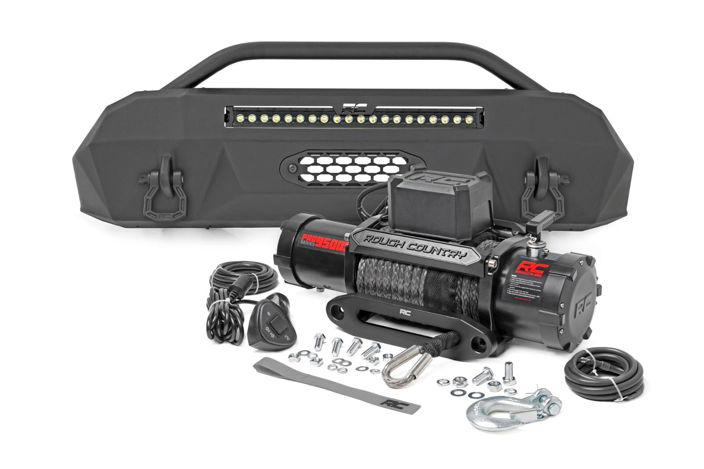 Front Bumper Hybrid 20 Inch Black LED Toyota Tacoma 4WD (2016-2023) Rough Country