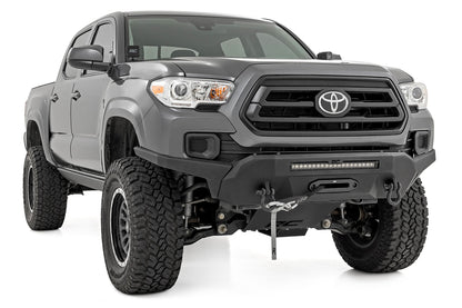 Front Bumper Hybrid 20 Inch Black LED 12000-Lb Winch Syn Toyota Tacoma (16-23) Rough Country-2