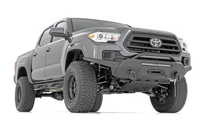 Front Bumper Hybrid 20 Inch Black LED 12000-Lb Winch Syn Toyota Tacoma (16-23) Rough Country-4