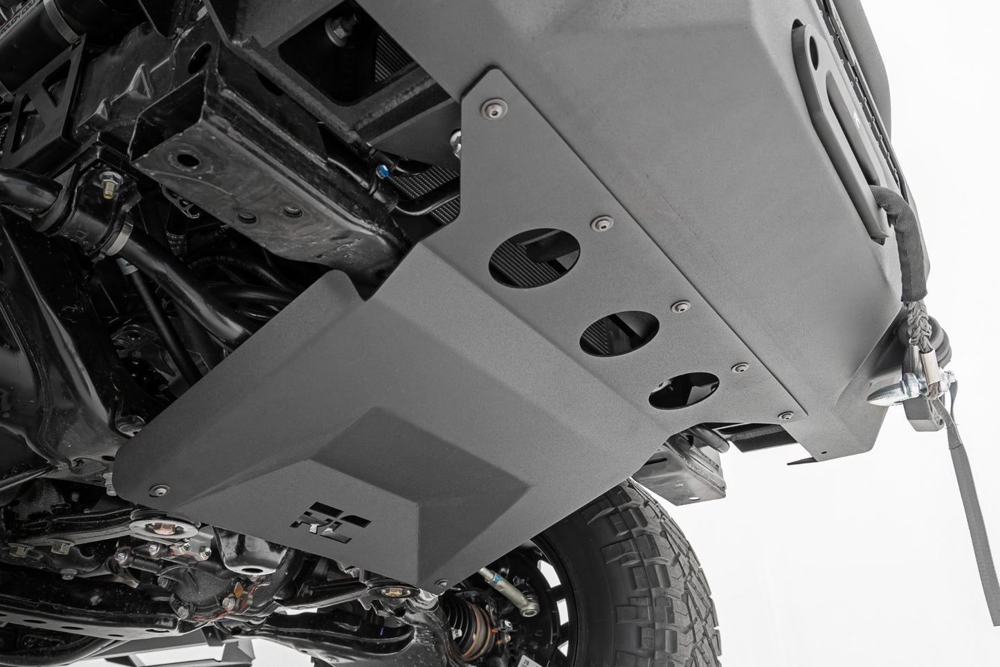 Front Bumper Hybrid 20 Inch Black LED 12000-Lb Winch Syn Toyota Tacoma (16-23) Rough Country-5