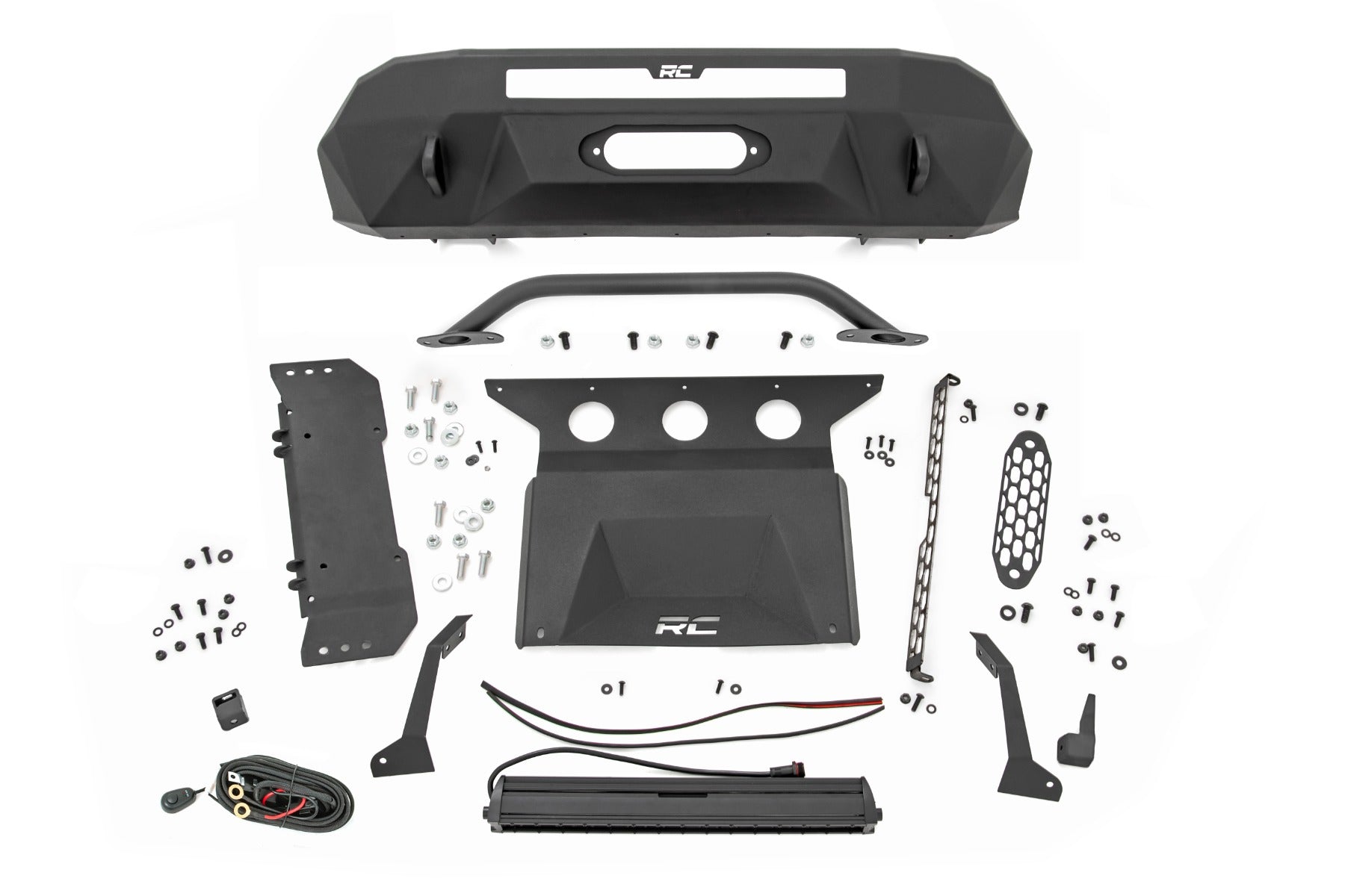 Front Bumper Hybrid 20 Inch Black DRL LED Toyota Tacoma 2WD/4WD (2016-2023) Rough Country-3
