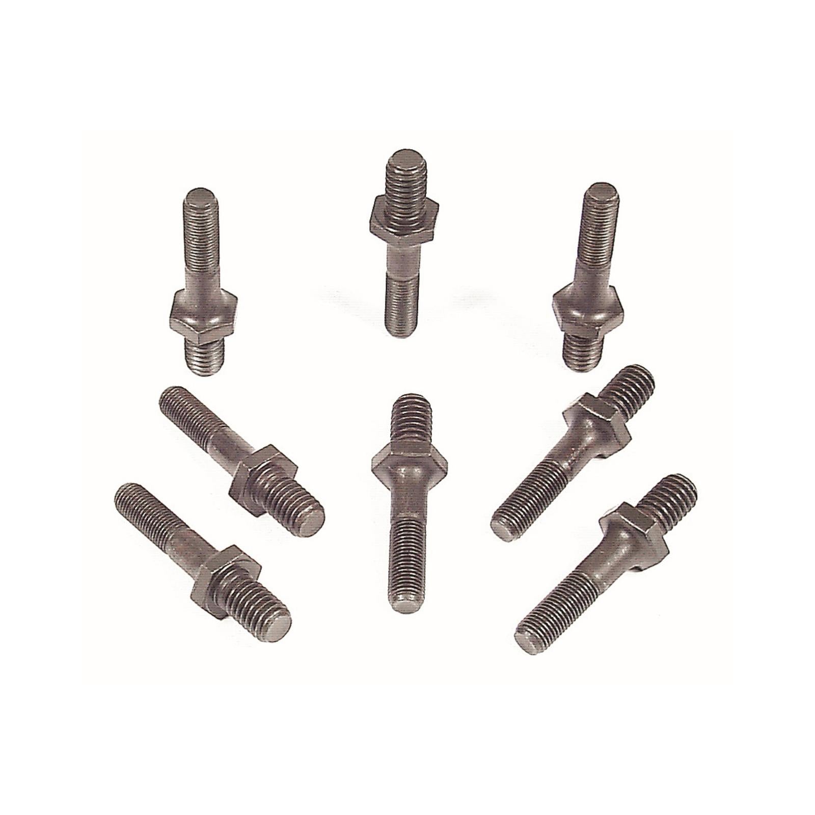 Rocker Arm Studs Competition 3/8 Inch Screw-in rocker arm studs, 3/8-24 x 1.75 Inch L top x 7/16-14 bottom, 16 piece set Mr Gasket
