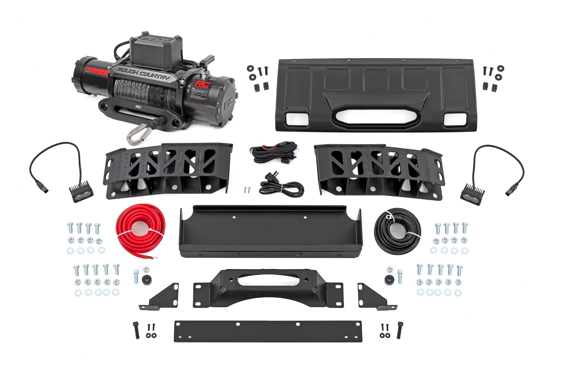 Hidden Winch Mount White SAE PRO9500S Toyota Land Cruiser 4WD (24-26) Rough Country