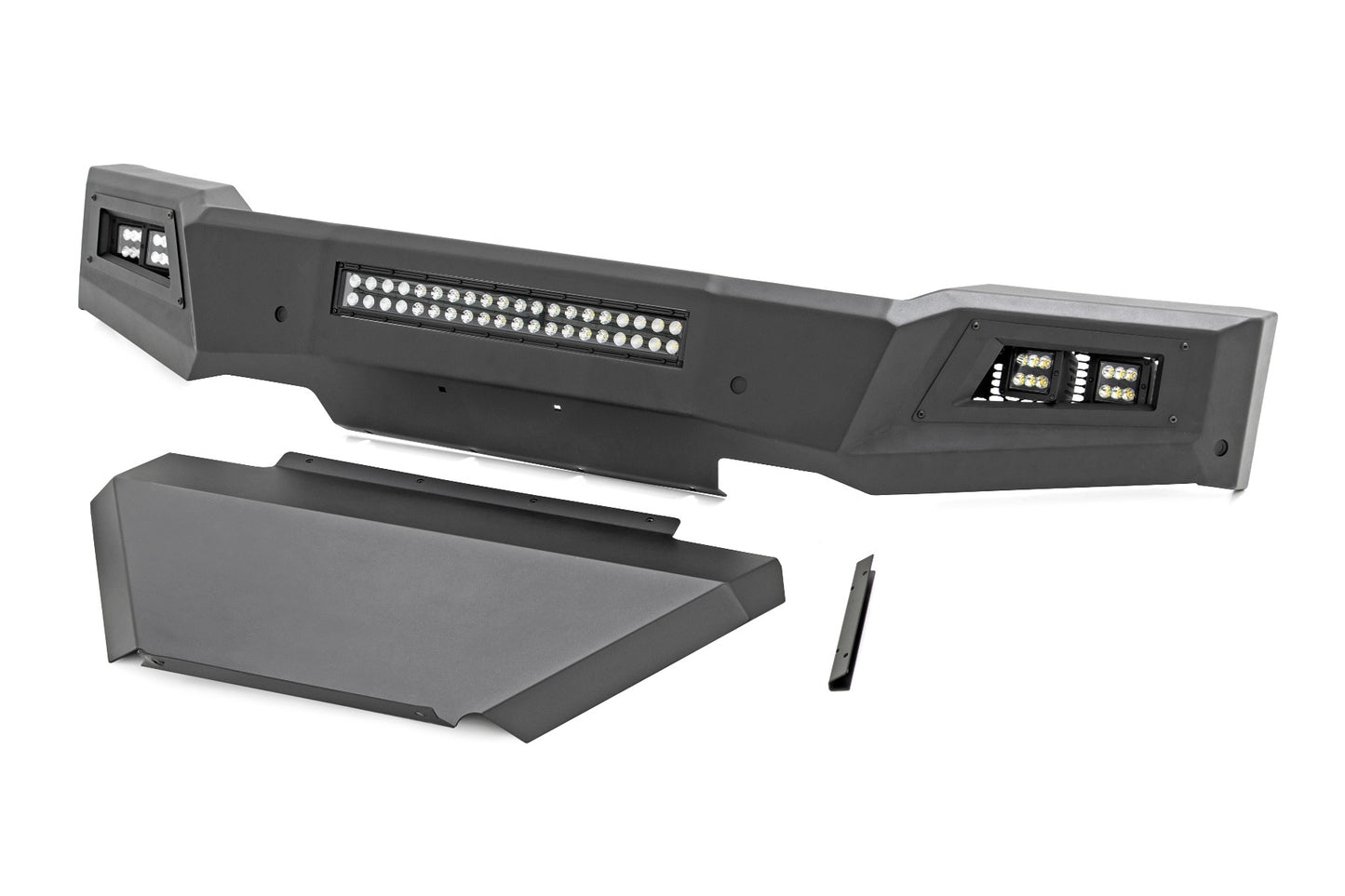 Rough Country High Clearance Front Bumper LED Lights and Skid Plate 19-22 Chevy Silverado 1500 Rough Country